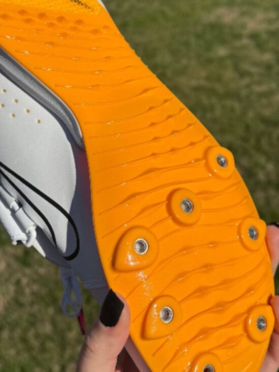 Nike Track Spikes Mens 13 White Orange Sprint Sport Core Running MS106 main image 8
